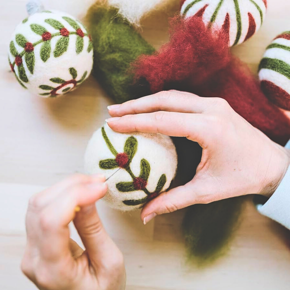 Needle Felting Workshop: Christmas Baubles